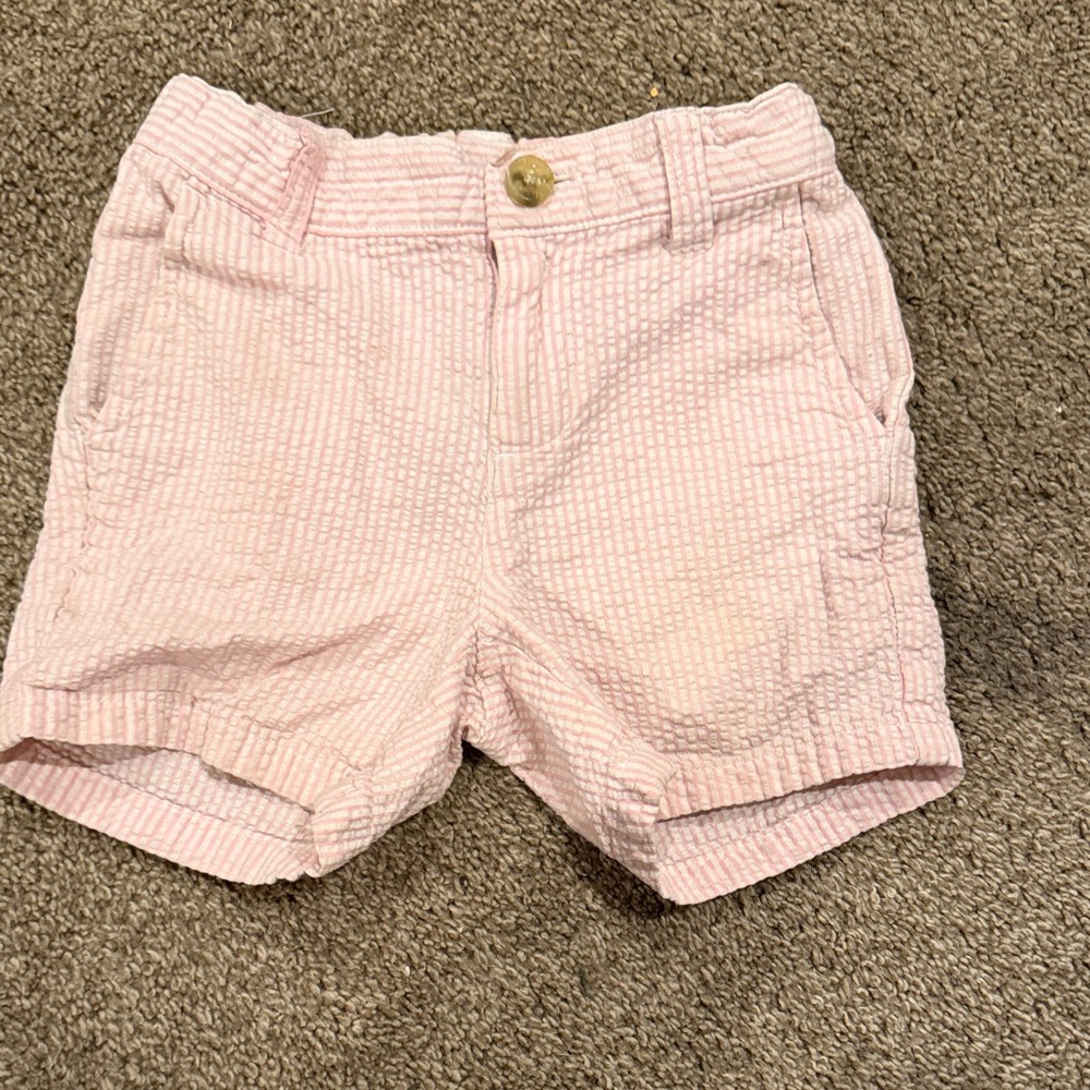 Janie and Jack preppy Pink Seersucker Toddler Shorts